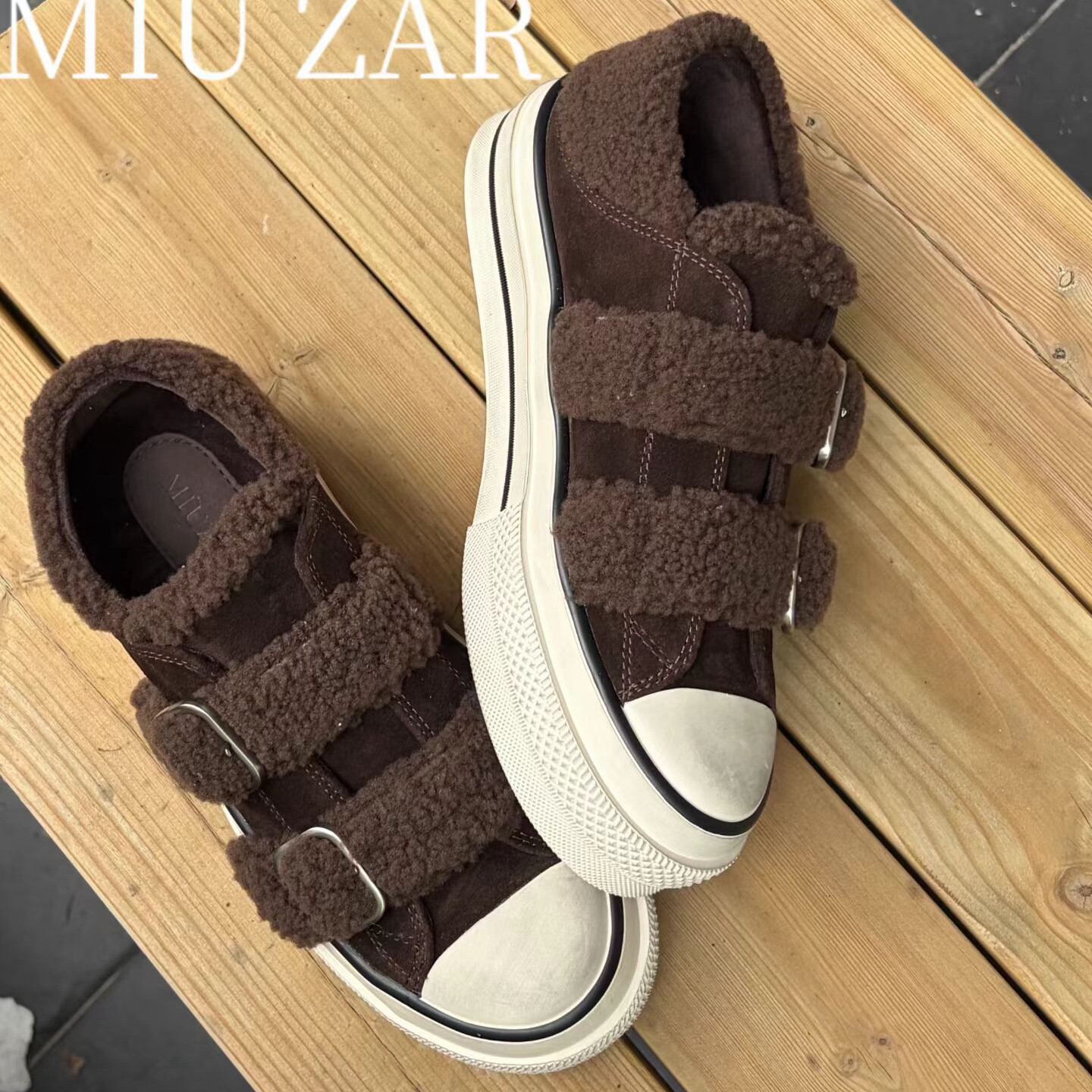 妙莎MIUZAR冬新款羊羔毛女鞋