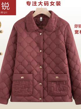 大码新款妈妈款洋气轻薄棉服