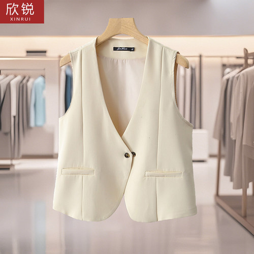 2025春秋短款大码马甲外套西装