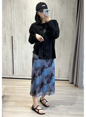 自制黑色白色长袖T恤女宽松圆领春秋潮纯棉女士纯色打底衫