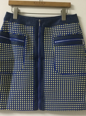 欧蒂fu方形印花厚实A字版半身裙