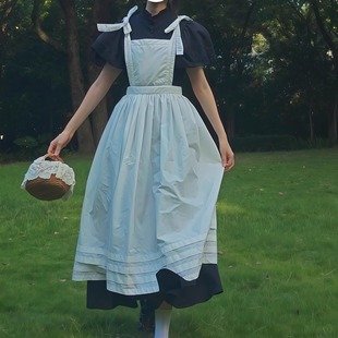 女仆装 英式 叠穿罩裙 ins中古高颜值围裙背带裙lolita 橘家工房法式