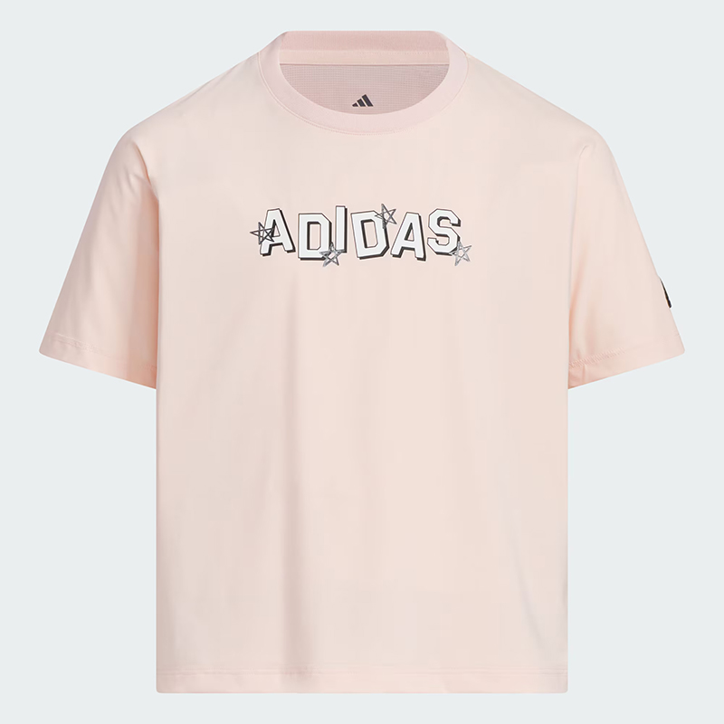 Adidas2025新款女童短袖JM3450儿童运动t恤休闲舒适潮酷童装