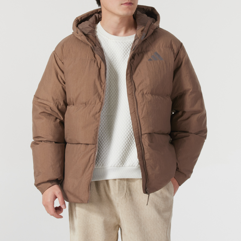 Adidas/阿迪达斯男子羽绒服连帽保暖宽松运动休闲外套上衣JG