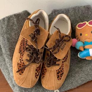 Opening自制 ｜最近好时髦的豹纹鞋子啊加绒了冬季保暖百搭德训鞋
