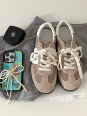 Opening自制 ｜秋冬的奶茶色系德训鞋版型好jue呀复古圆头网球鞋