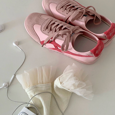 Opening自制女鞋肉粉色时髦复古薄底鞋百搭时尚舒服女德训鞋韩系