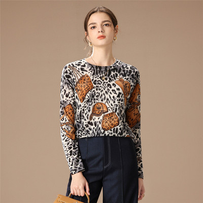 欧货时尚印花T恤超细水溶羊毛