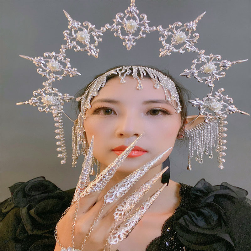 洛丽塔天使圣母光环发箍太阳光圈汉服皇冠发饰头饰走秀拍照道具