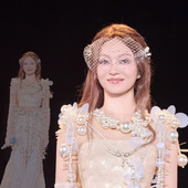 法式 复古发饰新娘轻纱森系花朵手工头纱网格面纱结婚