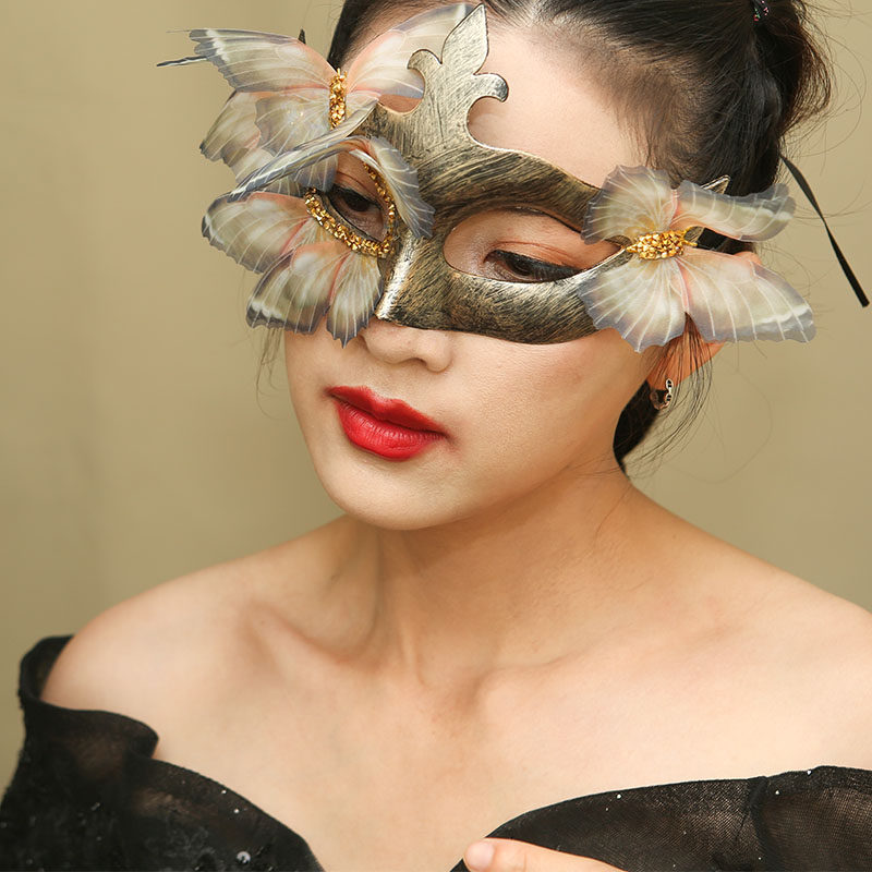 假面具半脸复古风蝴蝶演出化妆舞会派对拍照直播主播配饰道具万圣