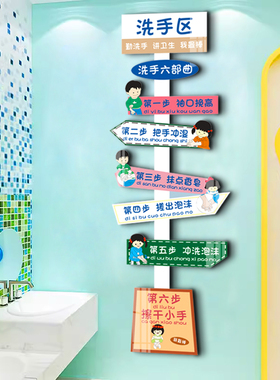 幼儿园墙面装饰洗手区立体贴纸画