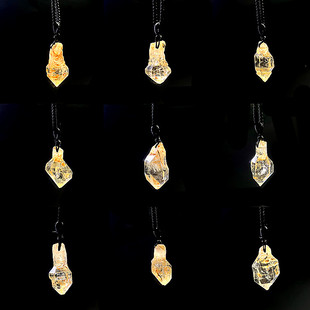 天然马岛红泥权杖 通透小骸骨水晶吊坠 闪灵钻原石原矿小标本项链