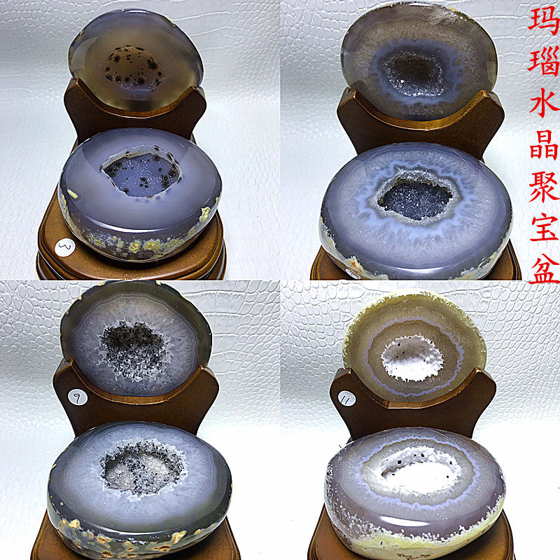 天然玛瑙水晶聚宝盆居家办公紫晶洞乌拉圭原石紫晶簇装饰摆件