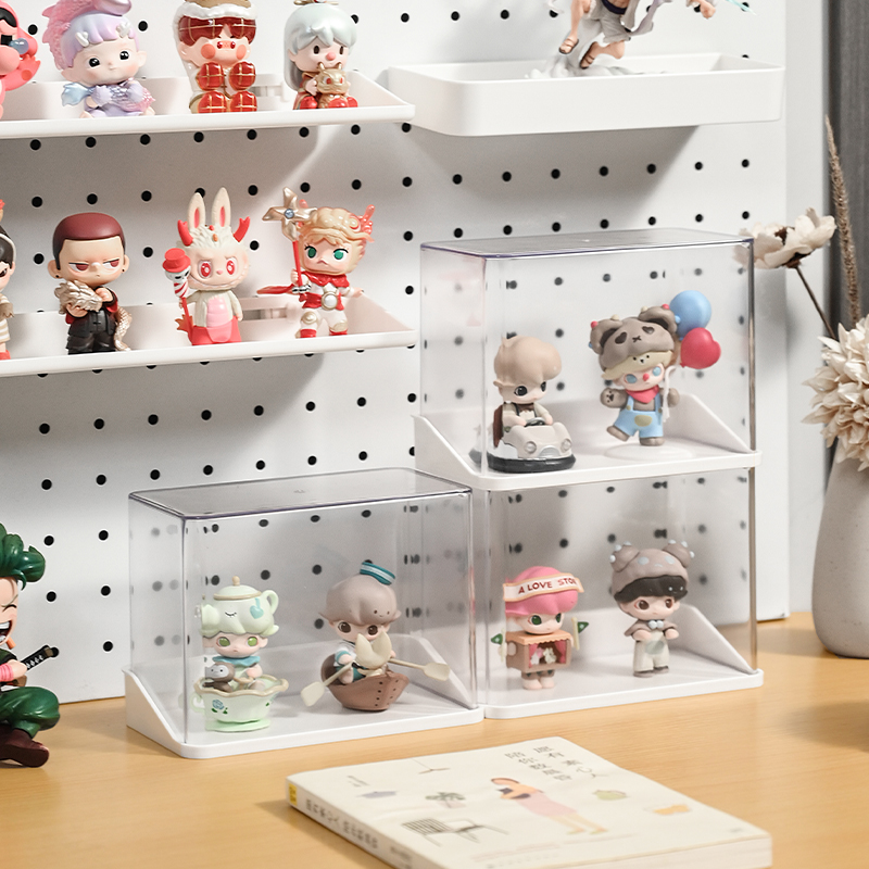 洞洞板配件挂钩壁挂盲盒展示架收纳盒手办公仔墙上摆件装饰防尘盒