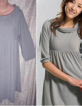 【连衣裙】6354：加大码灰色，大圆翻领连衣裙可长款罩衣穿强弹性