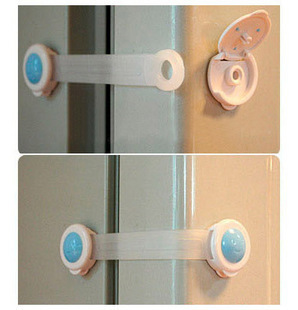 H015 安全防护锁抽屉锁柜锁冰箱门锁白色 发4个