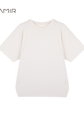 PAMIR春夏新款女圆领精纺羊毛短袖针织衫 HSZ135