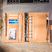 多功能手账本A6活页日记本复古真皮笔记本 头层牛皮旅行记事本