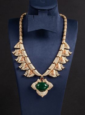 跨境饰品2024年新款潮高级感项链女轻奢小众设计秋冬夸张宴会配饰