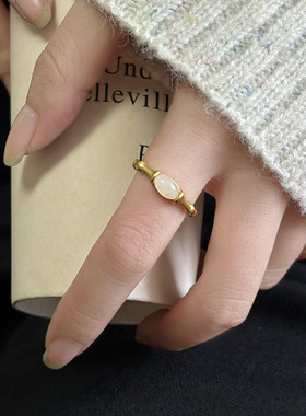 竹节和田玉戒指女国潮古风小众设计高级感红玛瑙时尚个性百搭指环