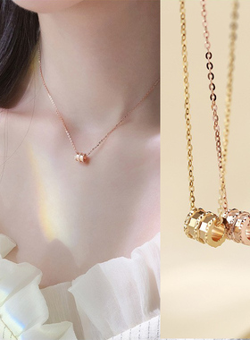 韩版时尚滚轮小蛮腰项链简约设计网红锁骨链情侣潮韩版小众冷淡风