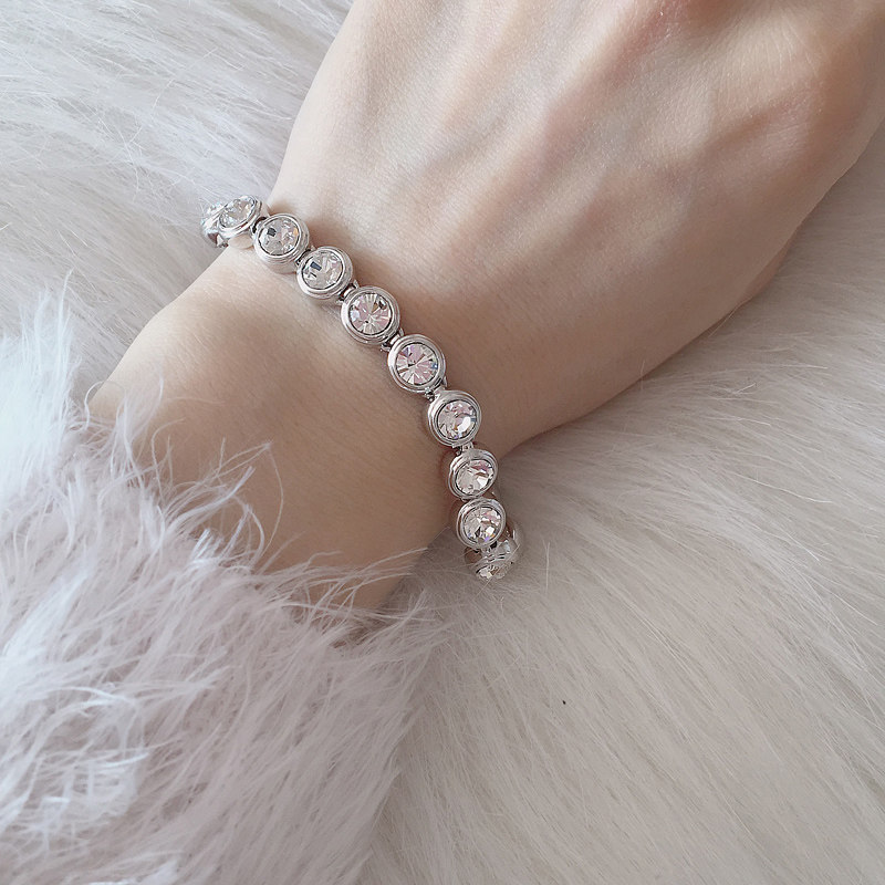 欧美时尚夸张大颗水晶手链 精致优雅时尚简约款 情人节礼物送女友