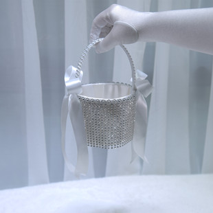 结婚礼物送新娘闺蜜姐妹团伴手礼水钻花篮花童撒花送戒指小喜篮