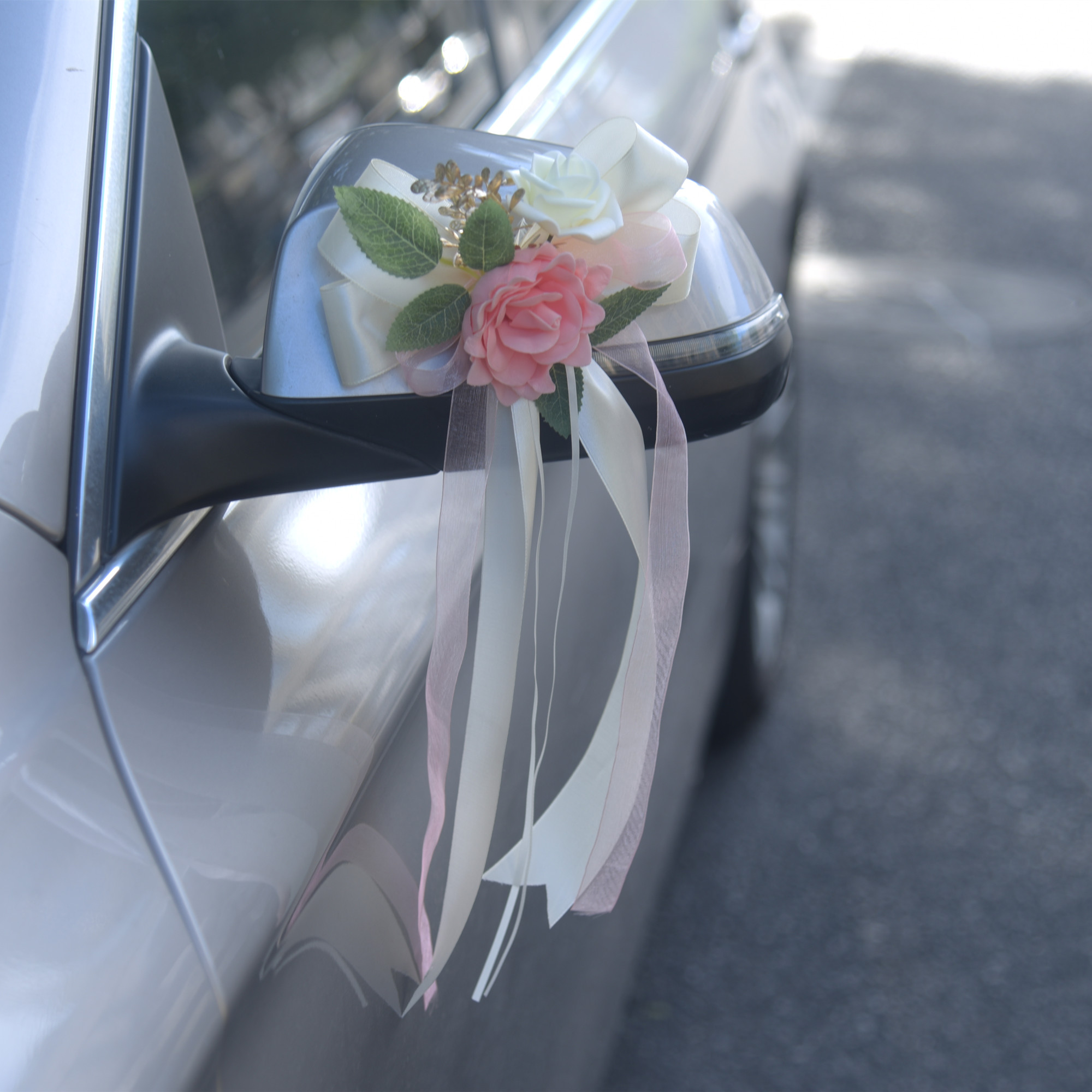 婚车装饰主副车队拉花结婚车布置跟车森系车门车头后视镜花带吸盘