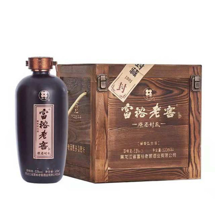 富裕老窖高度酱香53度纯粮酿白酒500ml*4/箱整箱东北特产封藏