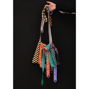 才华有限协会原创remake古着领带单肩包斜挎包双肩包随身包手机包