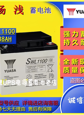 YUASA汤浅蓄电池SWL1100 12V38AH铅酸免维护高功率机房UPSEPS全新