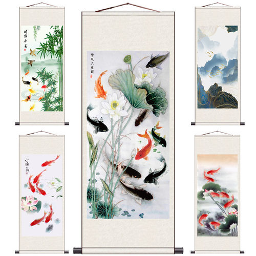 风水葫芦九鱼图六顺五路财神五路