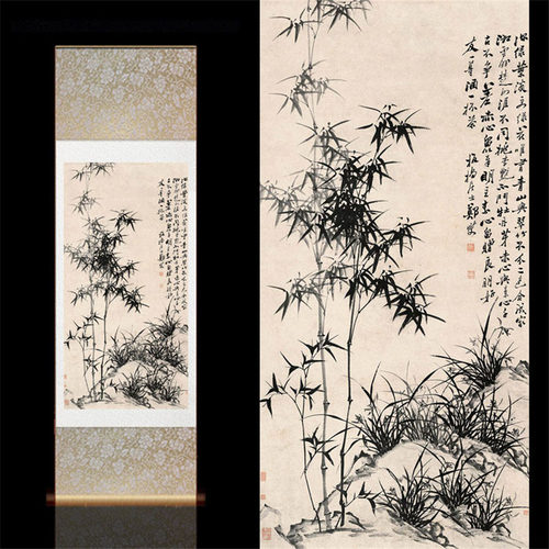 郑板桥送客户竹子可定制卷轴画