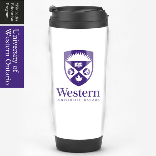 美国名校周边 西安大略大学纪念品留学生礼品校徽LOGO标志水杯子