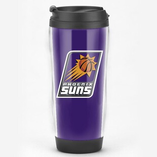 菲尼克斯太阳队周边水杯篮球迷礼品双层带盖可插吸管咖啡杯子