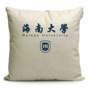 海南大学定制纪念品周边校友会毕业留念礼品沙发棉麻靠垫靠枕抱枕