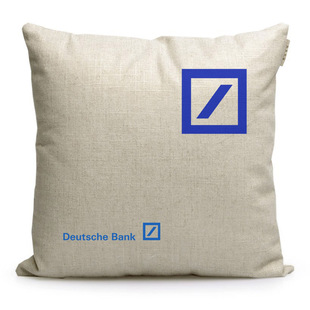 德意志银行周边定制纪念用品办公室装饰沙发布艺简约亚麻抱枕