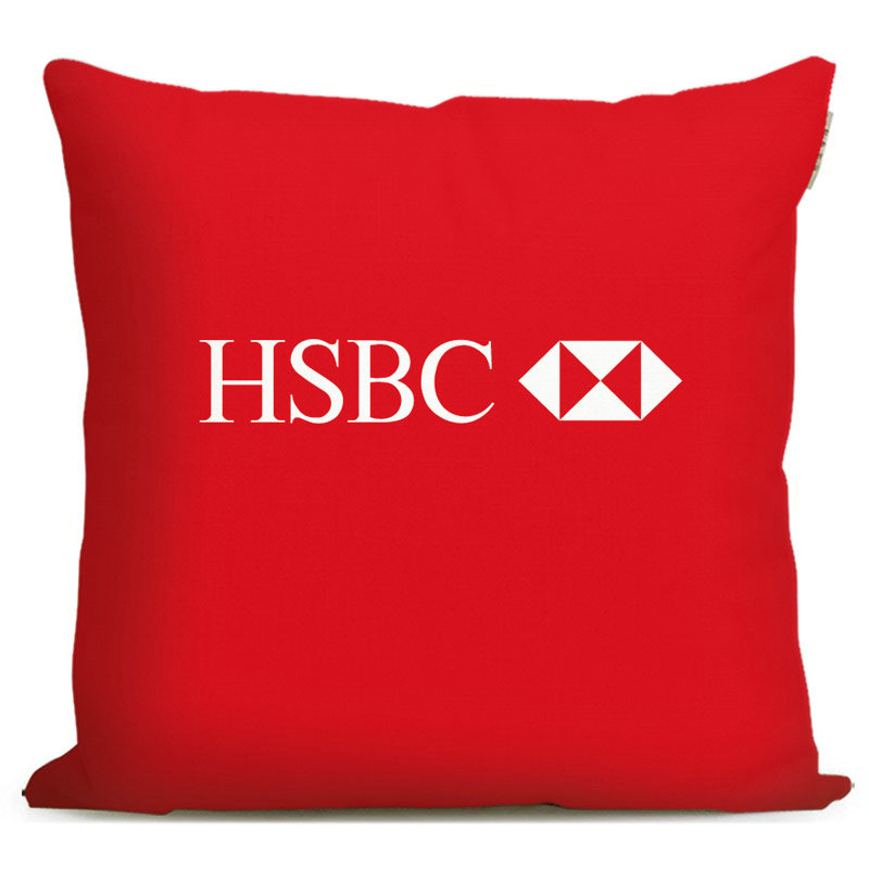 HSBC香港汇丰银行定制纪念品沙发抱枕布艺靠枕礼品枕头