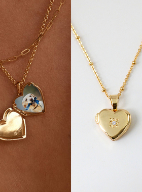 爱心相框女士项链定制照片打印