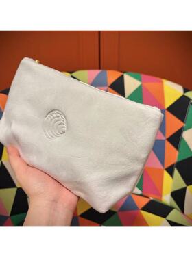 68包邮｜高级质感品牌白雪绒绒厚实压花玫瑰金色拉链头收纳化妆包