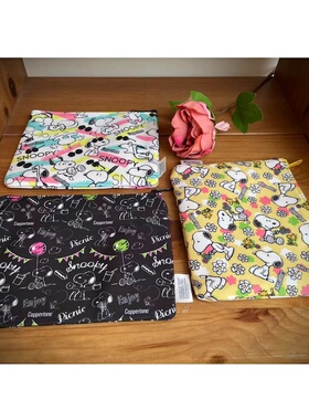 68包邮｜出口外贸尾货中古复古snoopy日常收纳小布袋拉链整理袋