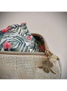 68包邮｜福利！出口外单百搭实用基本款烫金闪粉编织收纳化妆包