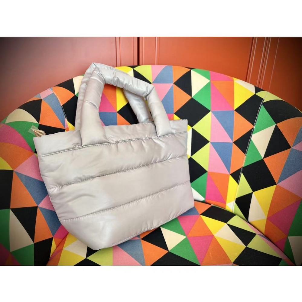 68包邮｜出口韩国韩版洋气百搭大象奶奶灰秋冬蓬松棉羽绒棉手提包