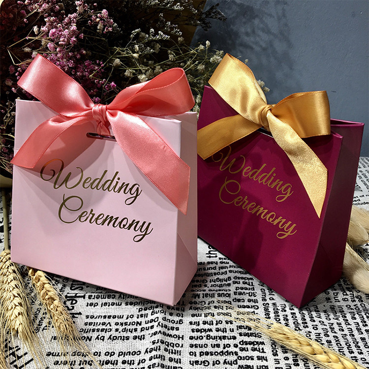 喜糖盒创意回礼袋婚礼糖果袋酒红色可爱少女心大号结婚礼盒伴手礼