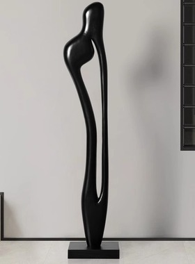 大型软装落地抽象雕塑摆件酒店会所玄关过道装饰品木雕艺术品摆设