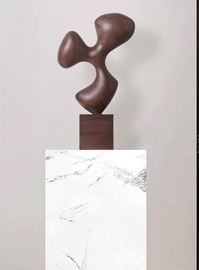 酒店样板房抽象木雕玄关摆件家居饰品高级感装饰品雕塑艺术工艺品