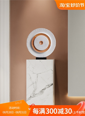 样板间圆形雕塑抽象艺术木雕摆件家居饰品室内软装客厅玄关装饰品