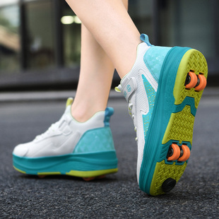 暴走鞋男童隐形可刹车2026新款学生女童可收缩四轮儿童暴走轮滑鞋