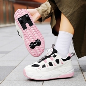 儿童暴走轮滑鞋 女童暴走鞋 子隐形四轮可收缩运动飞行鞋 男童鞋 春季